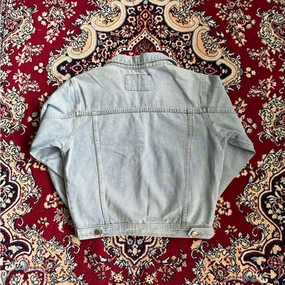 Vintage Lightwash Jean Jacket Men’s Medium Patches Northern Climate Denim Coat - Picture 3 of 8